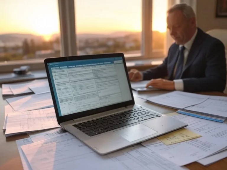 Bureau avec ordinateur et documents illustrant les démarches pour le crédit d'impôt jardin - Artisan Paysagiste Aubagne (13)