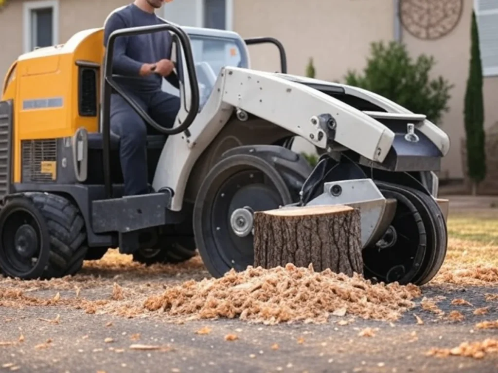 Un homme en train de dessoucher un arbre à Aubagne - Artisan Paysagiste Aubagne (13)