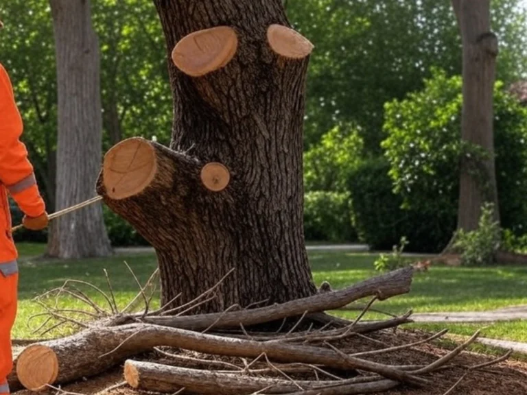 Arbre après élagage dans un jardin privé à Aubagne, montrant une taille soignée et harmonieuse - Artisan Paysagiste Aubagne (13).