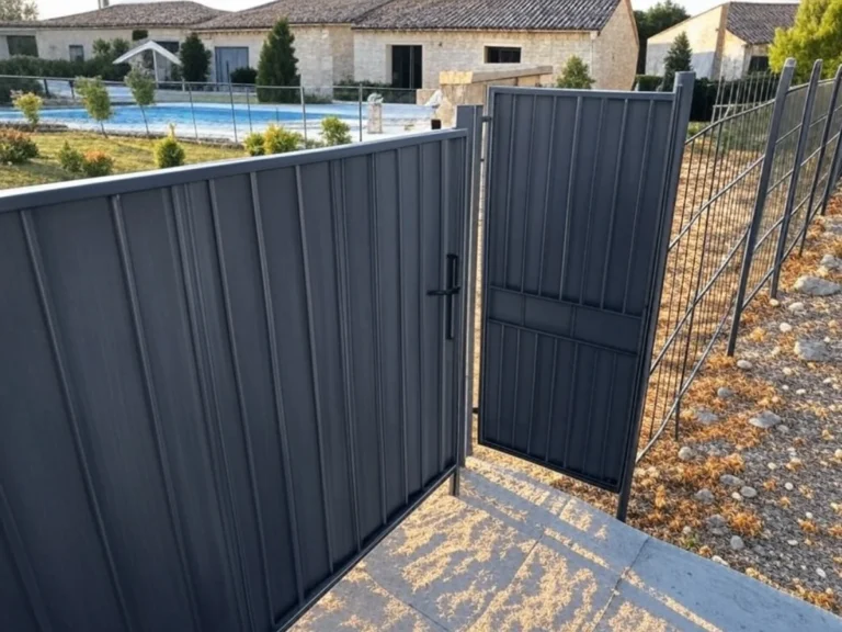 Portail noir et clôture installés par notre service de pose de clôture et de portails - Artisan du Paysage Aubagne (13).